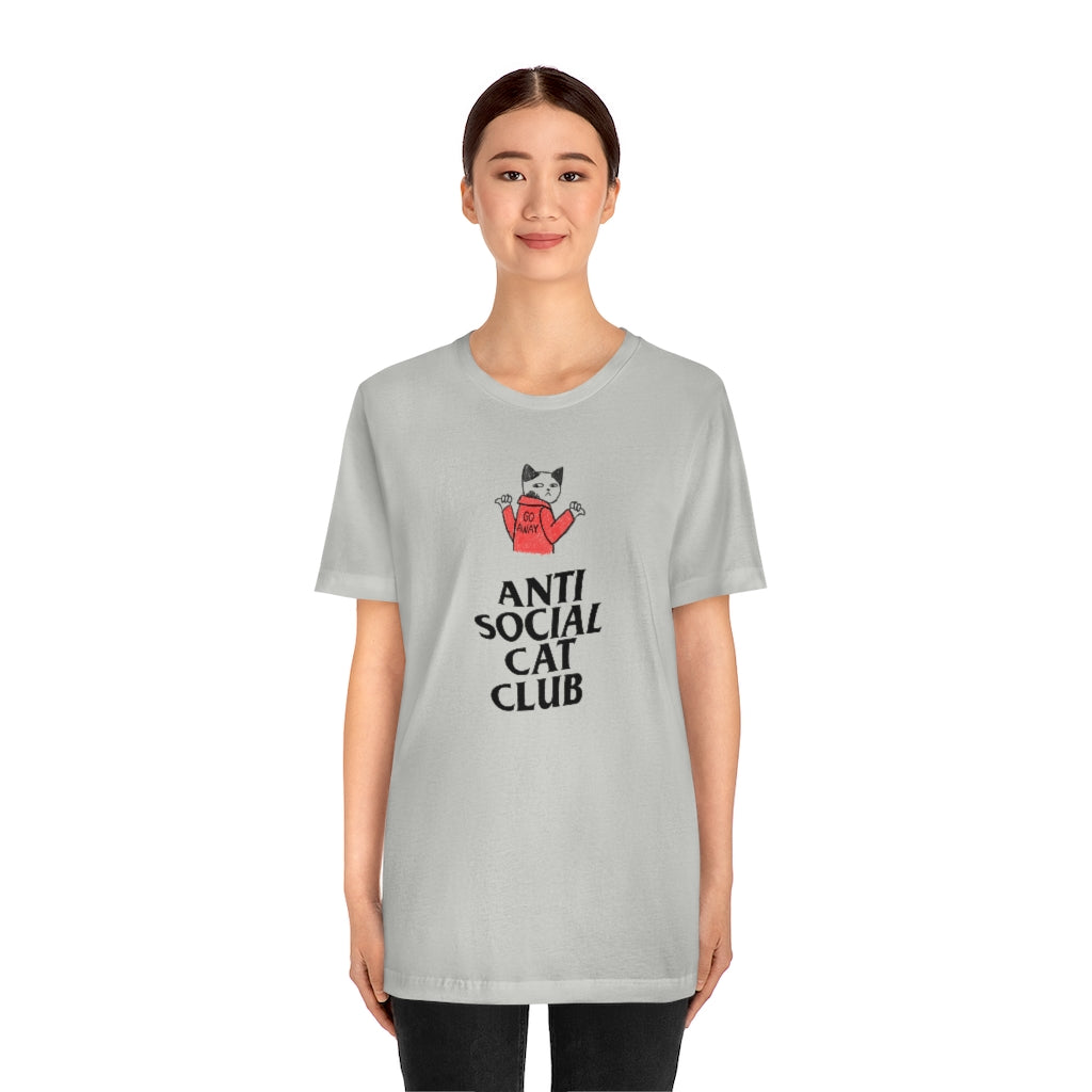 “Anti Social Cat Club” Shirt - Unisex Short-Sleeve Jersey Tee