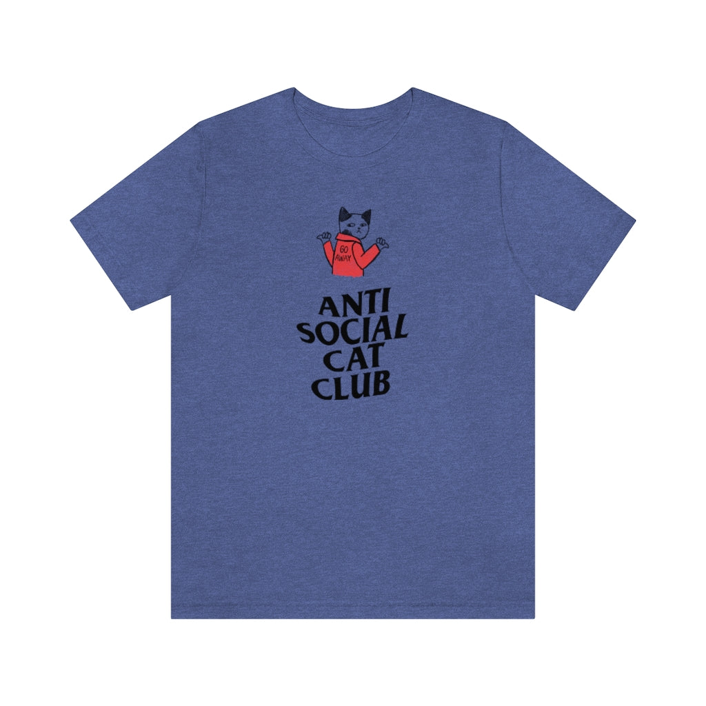 “Anti Social Cat Club” Shirt - Unisex Short-Sleeve Jersey Tee