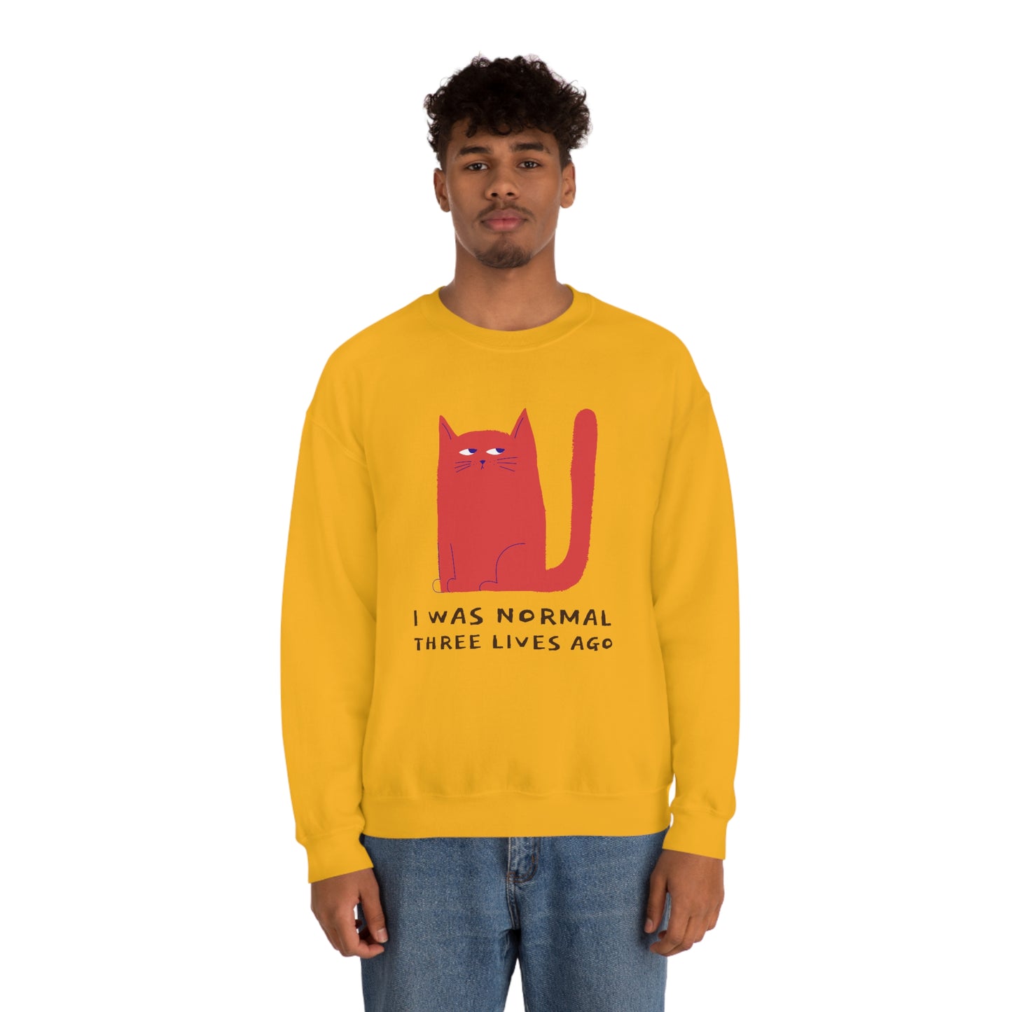 "I Was Normal Three Lives Ago" Unisex Heavy Blend Crewneck Sweatshirt