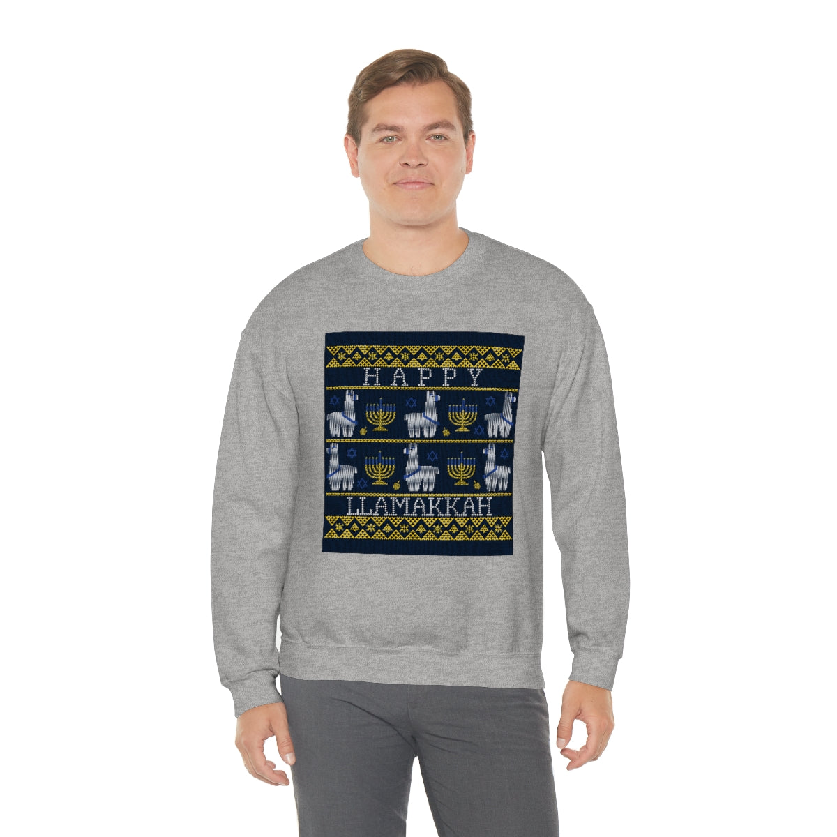 "Happy Llamakkah" Unisex Heavy Blend Crewneck Sweatshirt