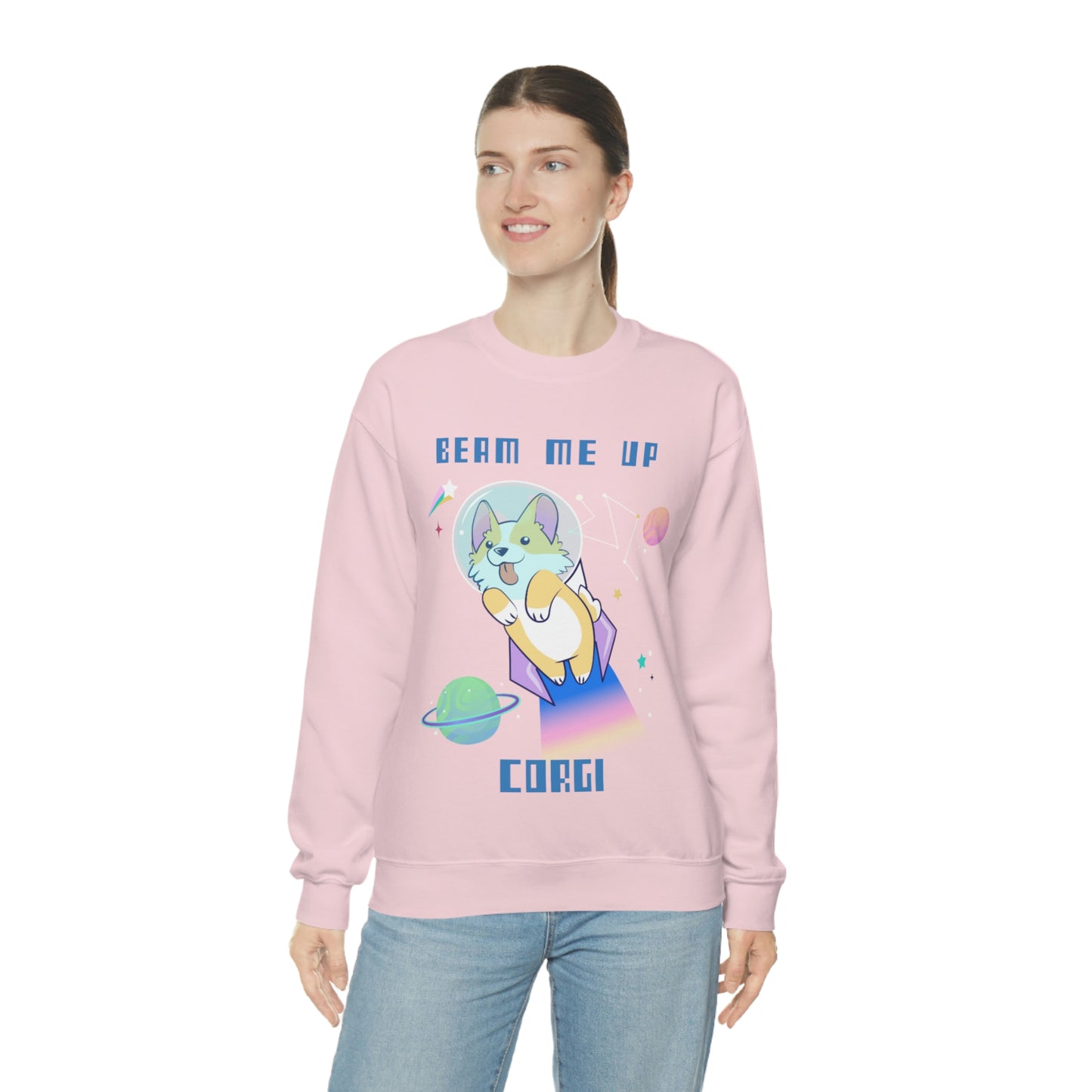 "Beam Me Up Corgi" Unisex Heavy Blend Crewneck Sweatshirt