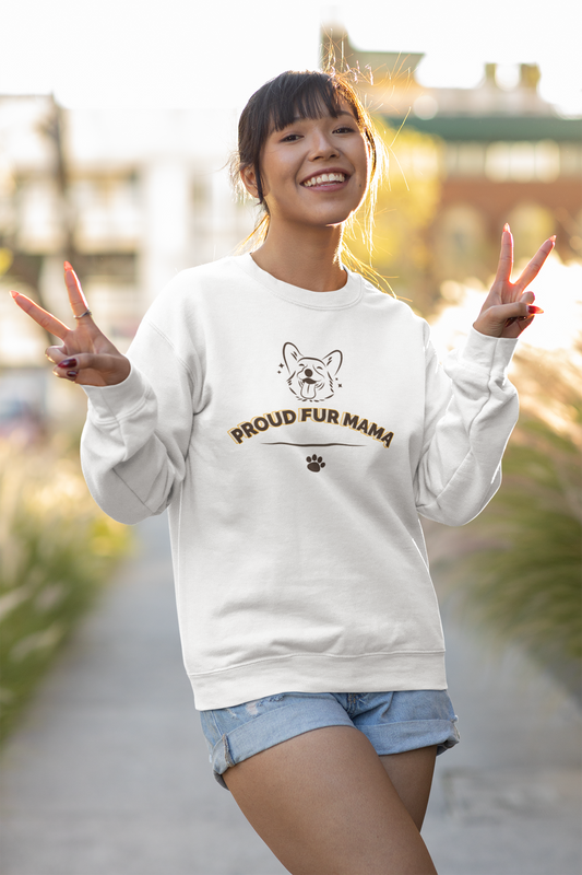 “Proud Fur Mama” Sweatshirt - Unisex Heavy Blend Crewneck Long-Sleeve