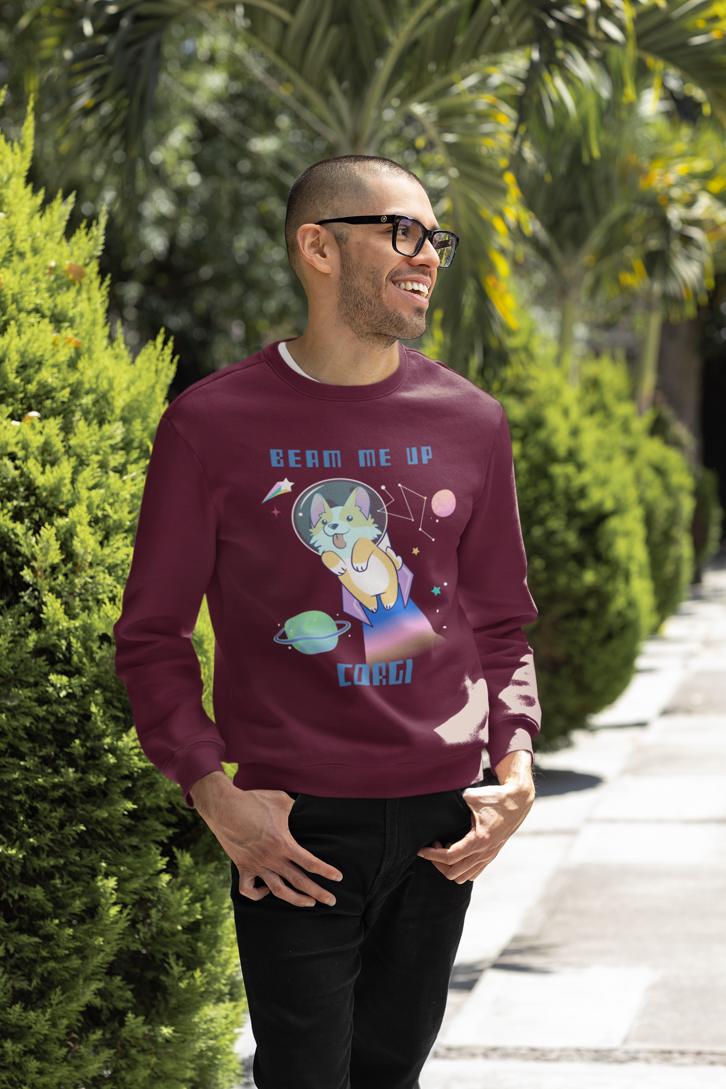 "Beam Me Up Corgi" Unisex Heavy Blend Crewneck Sweatshirt